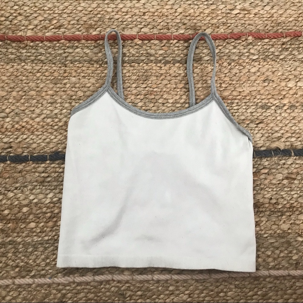 ⭐️(price drop)Forever 21 white and gray ribbed tee